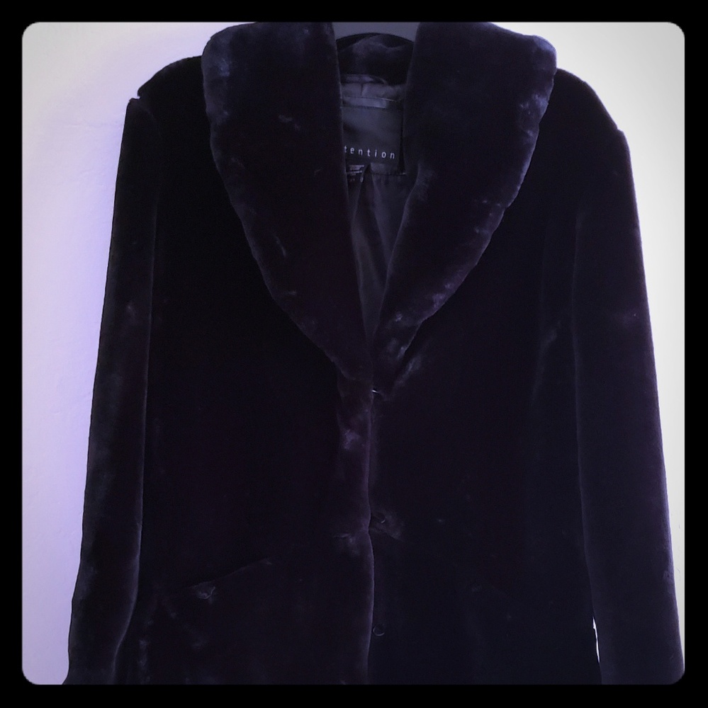 Black Faux Fur Mob Wife style Coat